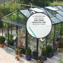 Serre de jardin LUXIA Rétro 16,40m² en aluminium laqué et verre trempé 4mm + embase incluse - Lams