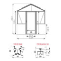 Serre de jardin LUXIA Rétro sur muret 14,30m² en aluminium laqué et verre trempé 4mm - Lams