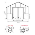 Serre de jardin LUXIA Rétro sur muret 16,40m² en aluminium laqué et verre trempé 4mm - Lams