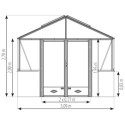 Serre de jardin LUXIA sur muret 9,60m² en aluminium laqué et verre trempé 4mm - Lams