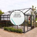 Serre de jardin LUXIA sur muret 9,60m² en aluminium laqué et verre trempé 4mm - Lams