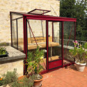 Serre adossée LUXIA 3,7m² H212cm en aluminium laqué et verre trempé 4mm + embase incluse - Lams