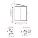 Serre adossée LUXIA 3,7m² H212cm en aluminium laqué et verre trempé 4mm + embase incluse - Lams