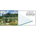Serre adossée LUXIA 6m² H212cm en aluminium laqué et verre trempé 4mm + embase incluse - Lams