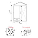 Serre adossée LUXIA 3,7m² H232cm en aluminium laqué et verre trempé 4mm + embase incluse - Lams