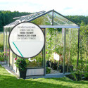Serre adossée LUXIA 8,4m² H232cm en aluminium naturel et verre trempé 4mm + embase incluse - Lams