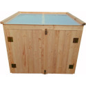 Coffre de jardin en bois traité 20mm 1200L GENIO Blanc - Gardy Shelter