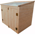 Coffre de jardin en bois traité 20mm 1200L GENIO Blanc - Gardy Shelter
