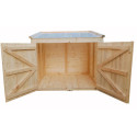 Coffre de jardin en bois traité 20mm 1200L GENIO Blanc - Gardy Shelter