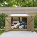 Coffre de jardin en bois traité 20mm 1200L GENIO Blanc - Gardy Shelter