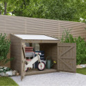 Coffre de jardin en bois traité 20mm 1200L GENIO Blanc - Gardy Shelter