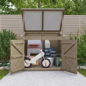 Coffre de jardin en bois traité 20mm 1200L GENIO Blanc - Gardy Shelter