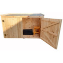 Coffre de jardin en bois traité 28mm 2000L LARGO Blanc - Gardy Shelter