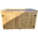 Coffre de jardin en bois traité 28mm 2000L LARGO Blanc - Gardy Shelter