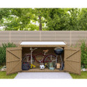 Coffre de jardin en bois traité 28mm 2000L LARGO Blanc - Gardy Shelter