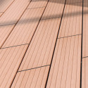 Plancher en bois composite - lot de 0,6m² - lames clipsables - marron - Compolife