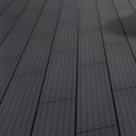Plancher en bois composite - lot de 0,6m² - lames clipsables - gris - Compolife
