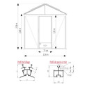 Serre adossée LUXIA 7,2m² H226cm en aluminium laqué et verre trempé 4mm + embase incluse - Lams