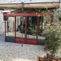 Serre adossée LUXIA 14m² H226cm en aluminium laqué et verre trempé 4mm + embase incluse - Lams
