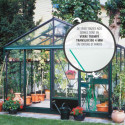 Serre adossée LUXIA 14m² H226cm en aluminium laqué et verre trempé 4mm + embase incluse - Lams