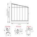 Serre adossée LUXIA 7,2m² H246cm en aluminium naturel et verre trempé 4mm + embase incluse - Lams