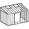 Serre adossée LUXIA 12,30m² H226cm en aluminium laqué et verre trempé 4mm + embase incluse - Lams