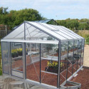 Serre adossée LUXIA 9,5m² H241cm en aluminium naturel et verre trempé 4mm + embase incluse - Lams