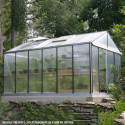 Serre adossée LUXIA 14m² H241cm en aluminium naturel et verre trempé 4mm + embase incluse - Lams