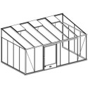 Serre adossée LUXIA 16,2m² H241cm en aluminium laqué et verre trempé 4mm + embase incluse - Lams
