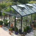 Serre adossée LUXIA 16,2m² H241cm en aluminium laqué et verre trempé 4mm + embase incluse - Lams
