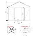 Serre adossée LUXIA 16,2m² H241cm en aluminium laqué et verre trempé 4mm + embase incluse - Lams