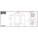 Serre adossée LUXIA 16,2m² H241cm en aluminium laqué et verre trempé 4mm + embase incluse - Lams