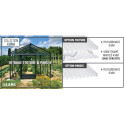 Serre adossée LUXIA 16,2m² H241cm en aluminium laqué et verre trempé 4mm + embase incluse - Lams