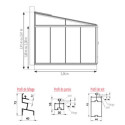 Serre adossée LUXIA 16,2m² H241cm en aluminium laqué et verre trempé 4mm + embase incluse - Lams