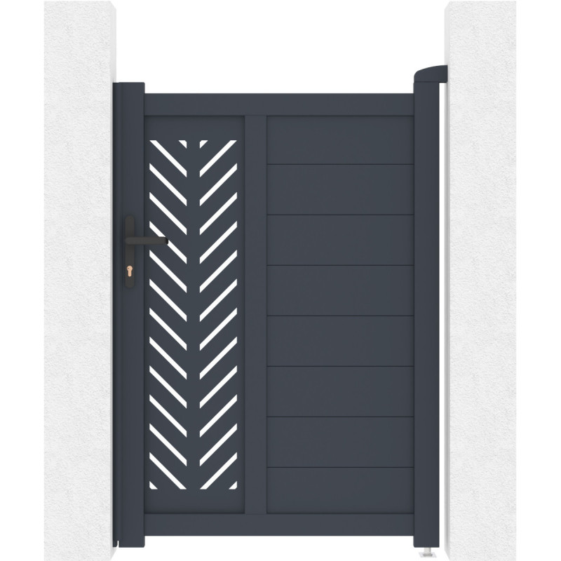 Portillon battant en alu moderne FANCY GROW 100x142cm - X-Metal