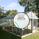 Serre adossée LUXIA 18,5m² H241cm en aluminium naturel et verre trempé 4mm + embase incluse - Lams