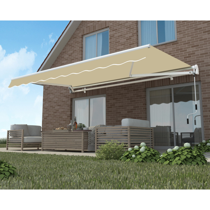 Store banne électrique 350x250cm EASY toile polyester beige - X-METAL