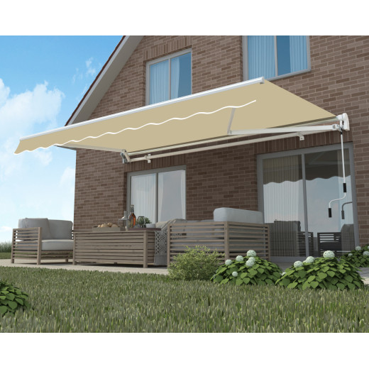 Store banne électrique 350x250cm EASY toile polyester beige - X-METAL
