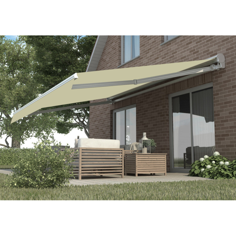 Store banne électrique 350x250cm DECO toile polyester beige - X-METAL