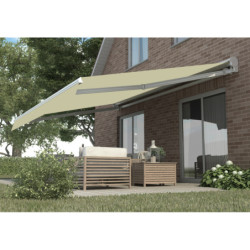 Store banne motorisé 395x300cm DECO toile polyester beige - X-METAL