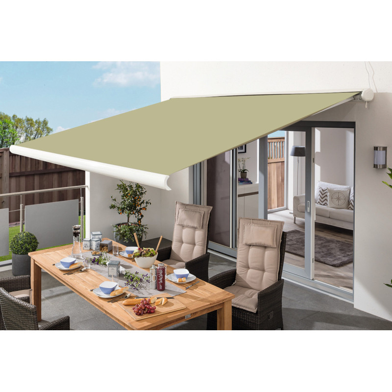 Store banne électrique 400x300cm LUXO toile polyester beige - X-METAL