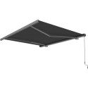 Store banne motorisé 500x300cm LUXO toile polyester grise - X-METAL