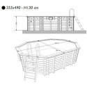 Piscine bois octogonale allongée 355x490cm AZURA toute équipée UBBINK