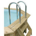 Piscine bois octogonale allongée 355x490cm AZURA toute équipée UBBINK