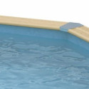 Piscine bois octogonale allongée 355x490cm AZURA toute équipée UBBINK