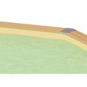 Piscine bois octogonale allongée 400x610cm AZURA toute équipée UBBINK