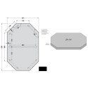 Piscine bois octogonale allongée 400x610cm AZURA toute équipée UBBINK