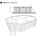 Piscine bois octogonale allongée 400x610cm AZURA toute équipée UBBINK