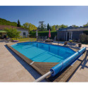Piscine bois octogonale allongée 400x610cm AZURA toute équipée UBBINK