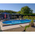 Piscine bois octogonale allongée 400x610cm AZURA toute équipée UBBINK